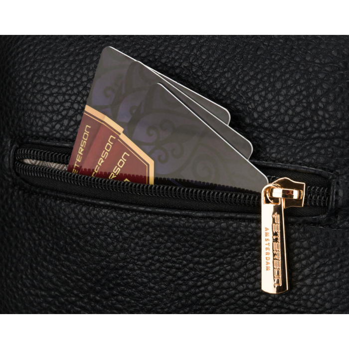 Geantă elegantă de damă din piele ecologică de culoare neagră - Peterson PTR-PTN MIS-03-3582 BLAC [8]