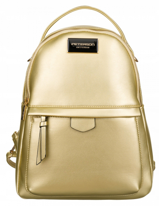 Rucsac urban de dama din piele ecologica - Peterson PTR-PTN F3606-0135 GOLD [2]