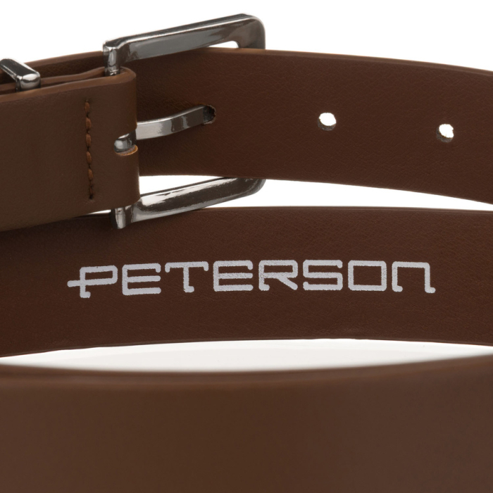 Curea universală, îngustă, pentru femei, din piele ecologică kaki, cu cataramă argintie - Peterson PTR-PTN STU-16S1 [5]