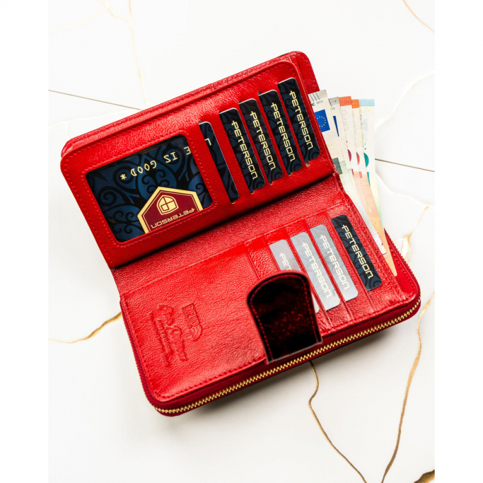Portofel din piele pentru femei Peterson PTR-PTN PS116-TDS RED [6]