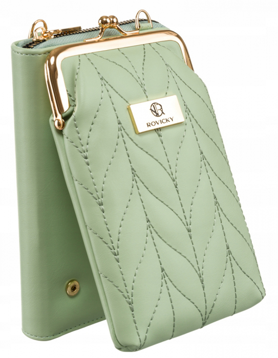 Geanta de mana mini de dama de culoare verde cu curea detasabila si reglabila - Rovicky PTR-R-MBV-03-6212 GRE [2]