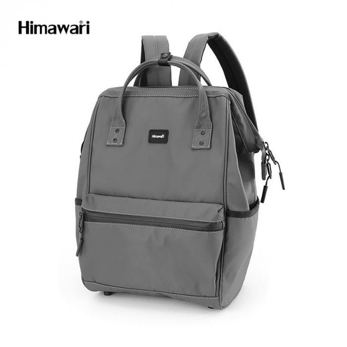 Rucsac de nylon impermeabil într -o culoare gri închis echipat cu un port USB - Himawari PTR-1884-02 [2]