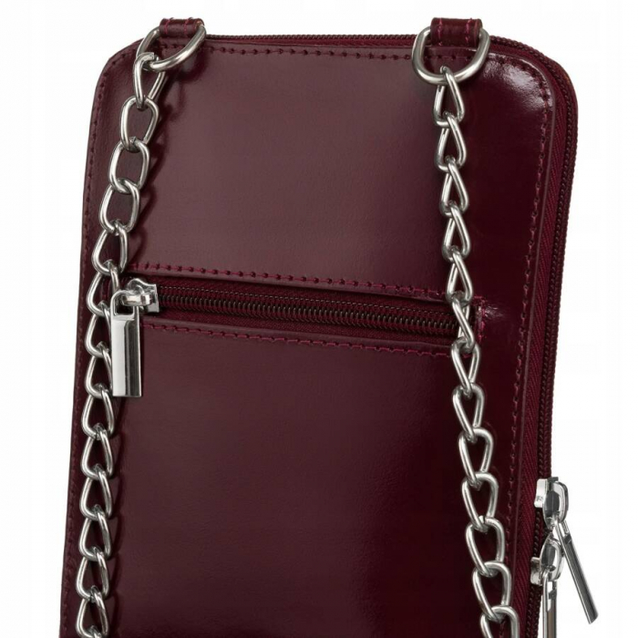 Mini geanta de dama din piele naturala PTR-4822-SB-4691 CHERRY [4]