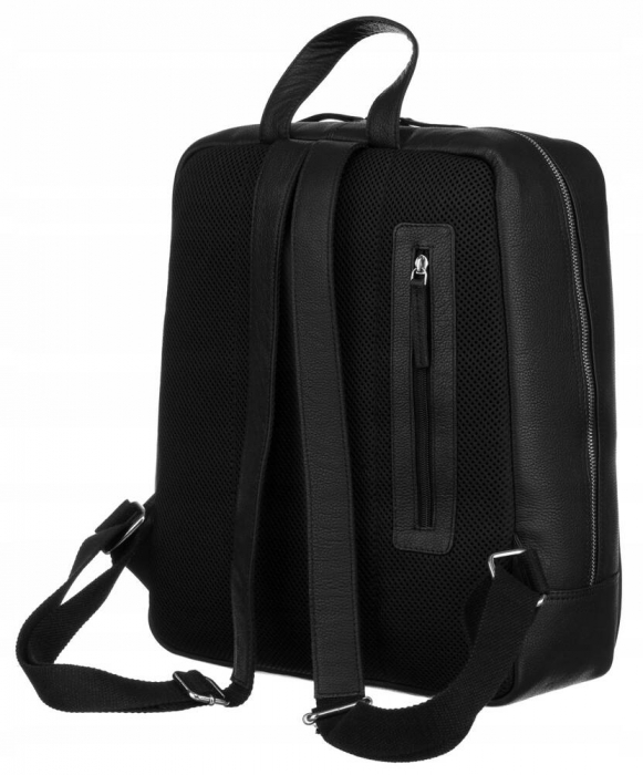 Rucsac pentru bărbați din piele naturala neagră cu spațiu pentru un dispozitiv portabil - Peterson PTR-PTN CL-5-FTS-2086 BL [5]
