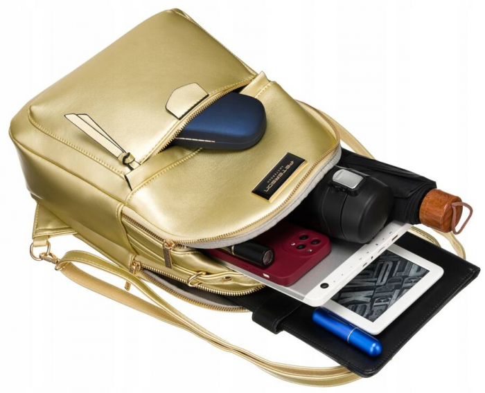 Rucsac urban de dama din piele ecologica - Peterson PTR-PTN F3606-0135 GOLD [7]