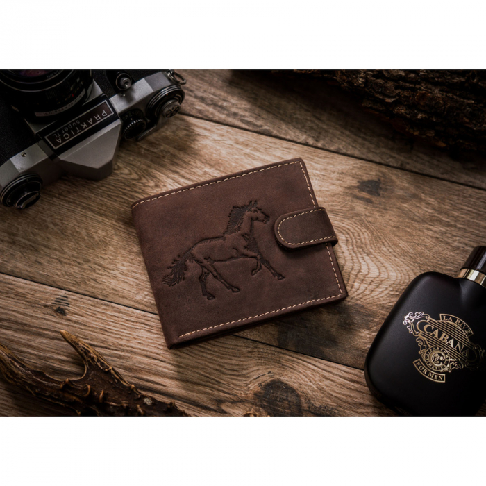 Portofel din piele naturala pentru barbati PTR-N992L-CHM-HORSE-BL B [2]