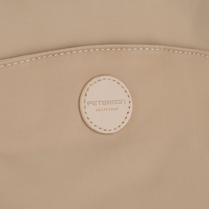 Rucsac bej pentru femei din nailon și piele ecologică cu fermoar - Peterson PTR-PTN JN-17-0405 BEIGE [11]