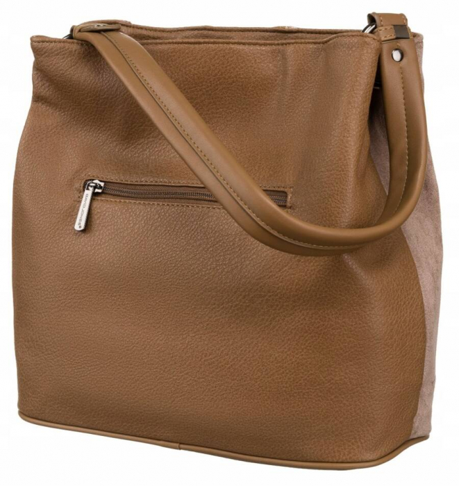 Geanta de dama din piele ecologica cu model de sarpe - David Jones 6885-4 CAMEL [3]