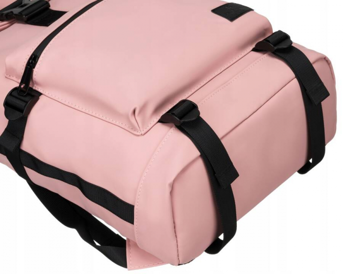 Rucsac sport roll-top de culoare roz, inchis cu catarama si fermoar - Peterson PTR-PTN NAIROBI-9169 PIN [13]