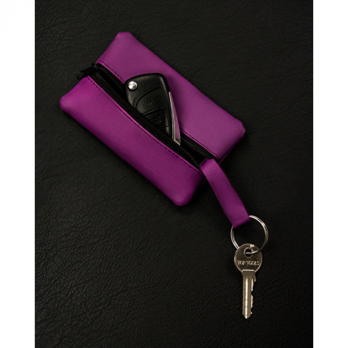 Husă pentru chei din piele naturală de culoare violet PTR-KC-02-PDM PURPLE [4]