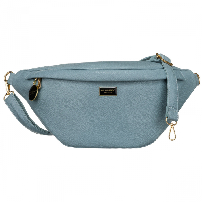 Geantă sport la modă albastră pentru femei, tip borseta, de umăr sau crossbody, confecționată din piele ecologică Peterson PTR-PTN SSY-2-F19 BLUE [2]