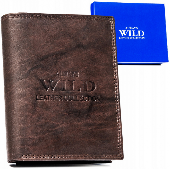 Portofel barbati din piele naturala Always Wild PTR-AW-N4-MAL-0318 D.BRO [13]