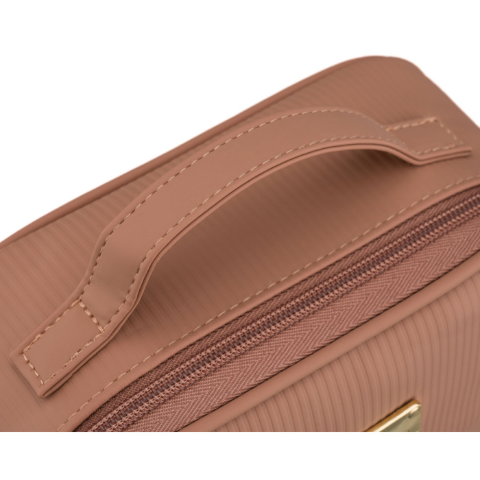 Geantă cosmetică cu un singur compartiment, din material sintetic, de culoare bej, prevăzută cu un mâner practic - Peterson PTR-PTN KOS-DA-10P BEIGE [5]