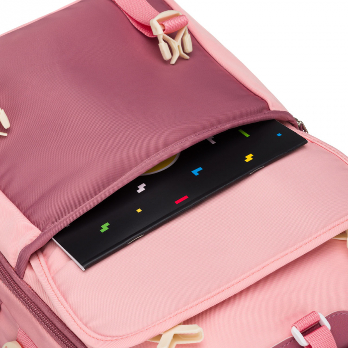 Rucsac școlar spațios din poliester roz, cu bretele reglabile - Peterson PTR-PTN 8610-1327 PINK [20]