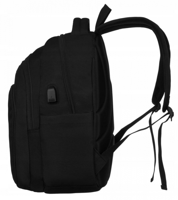 Rucsac negru pentru școală cu port USB - Peterson PTN 77711-6661 BL [3]