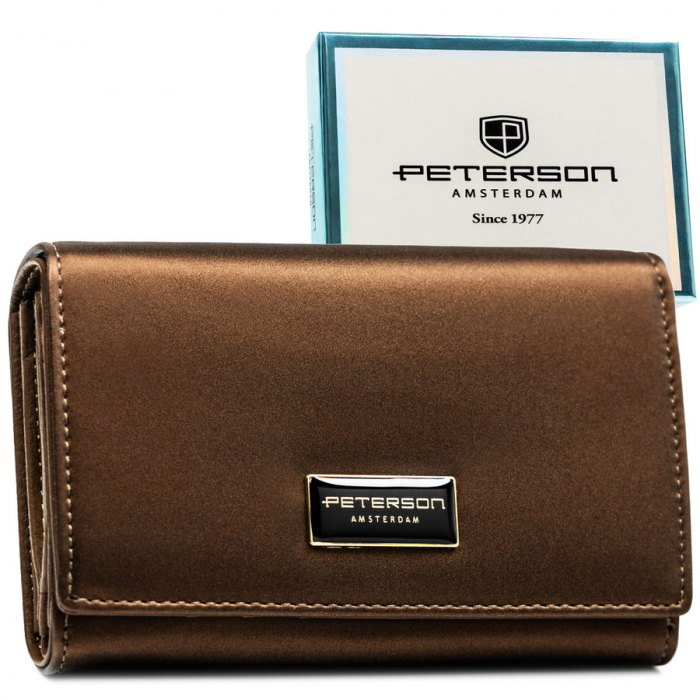 Portofel din piele pentru femei Peterson PTR-PTN PS112-HNL BROWN [1]