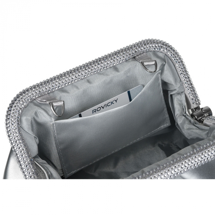 Geantă de damă elegantă, argintie, din piele ecologică - Rovicky R-XS020-4184 SILVER [6]