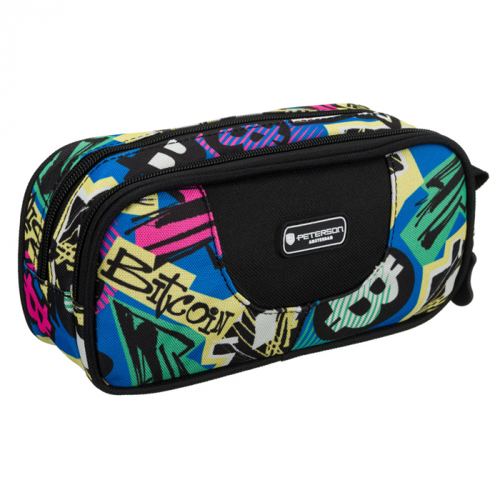 Penar școlar din poliester cu model graffiti și închidere cu fermoar - Peterson PTR-PTN MOTYLEK-5158 B75 [1]