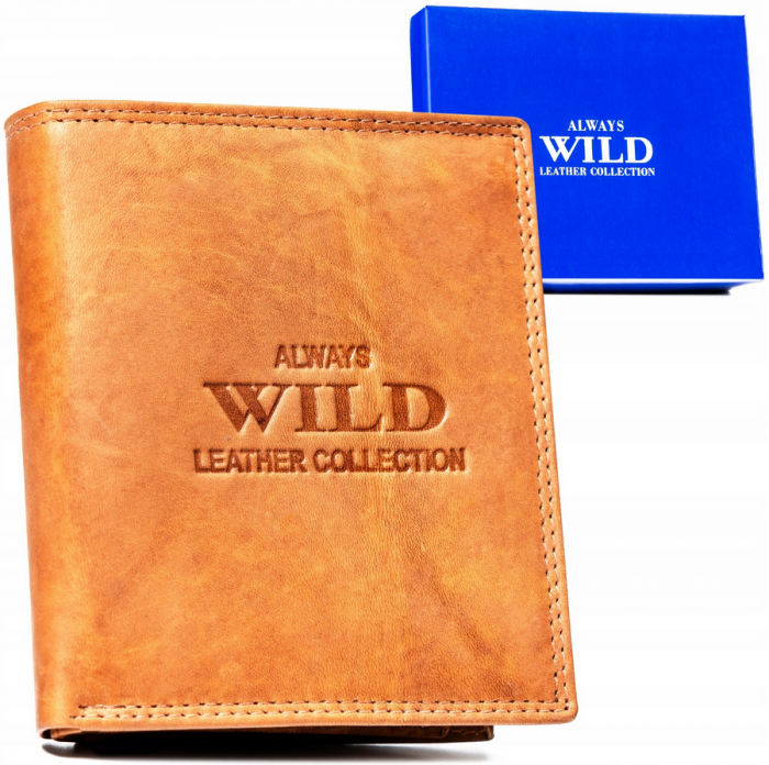 Portofel barbati din piele naturala Always Wild PTR-AW-N890-MAL-0417 TAN [14]