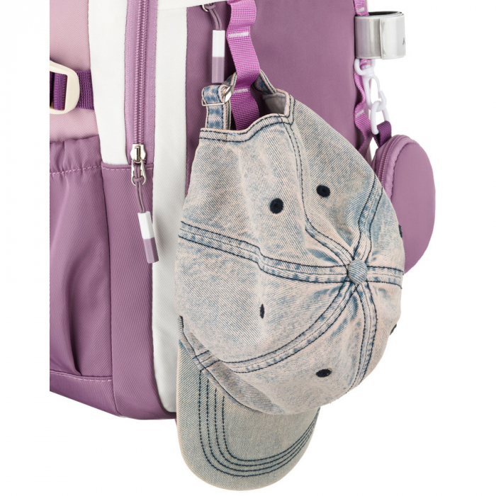 Ghiozdan școlar din poliester, alb și violet, cu bretele reglabile - Peterson PTR-PTN 8603-1303 PURPLE [17]