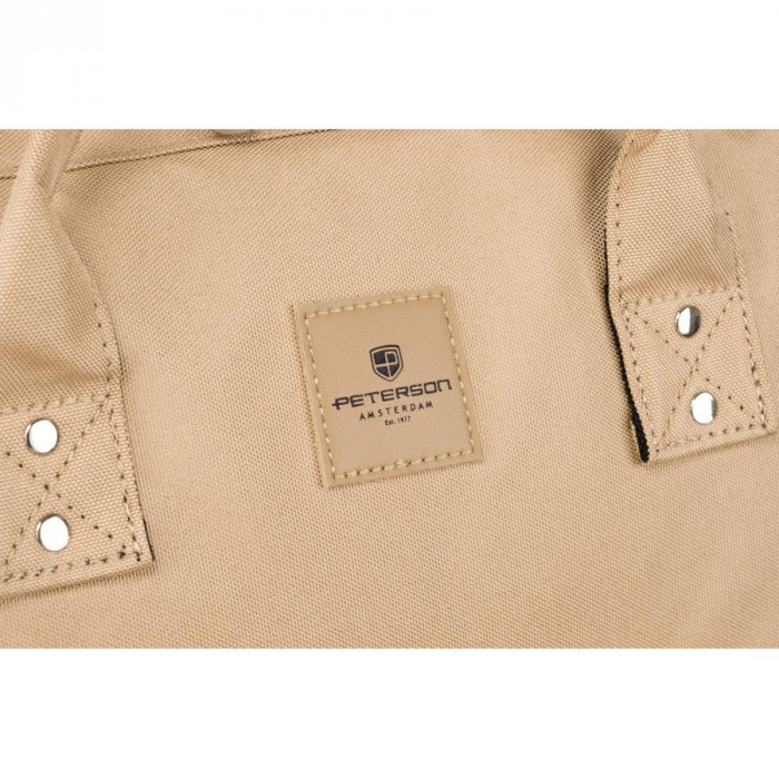 Rucsac multifunctional pentru mamici cu buzunare cu fermoar de culoare bej - Peterson PTR-PTN MB1-5978 BEIGE [4]