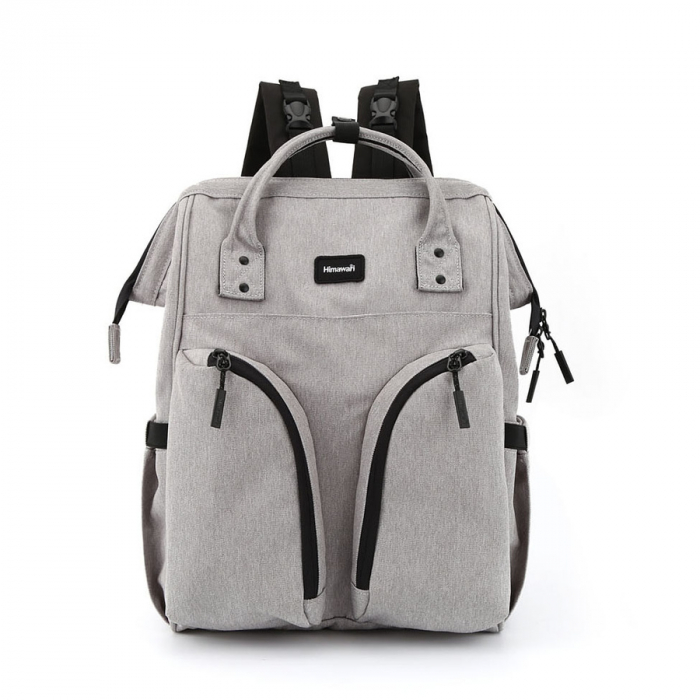Rucsac gri, spațios pentru femei, din poliester, cu închidere cu fermoar - Himawari PTR-1208-04 [1]