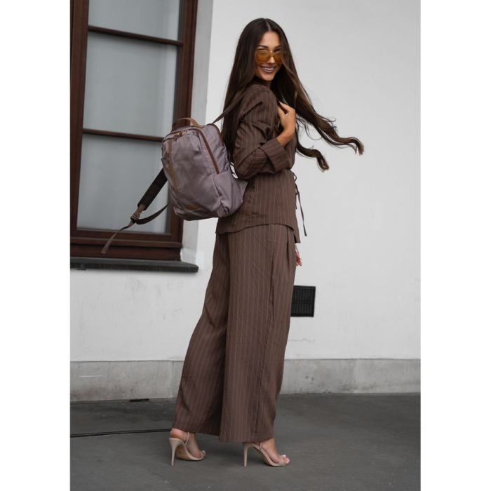 Rucsac bej pentru femei din nailon cu bretele reglabile - Peterson PTR-PTN JN-09-0061 BEIGE [10]