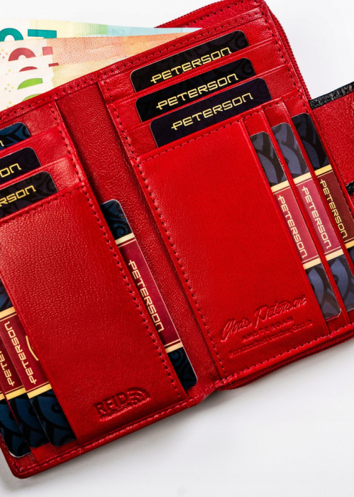Portofel dama din piele naturala Peterson PTR-PTN KA-28-9665 RED/B [7]