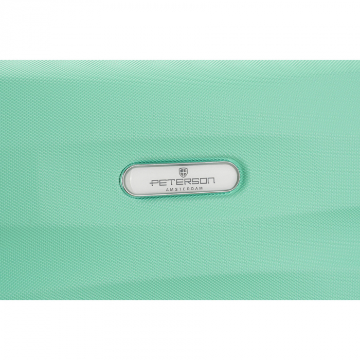 Valiză mică de cabină de culoarea mentă cu mâner telescopic extensibil - Peterson PTR-PTN 5806-W-XS-4374 L [13]