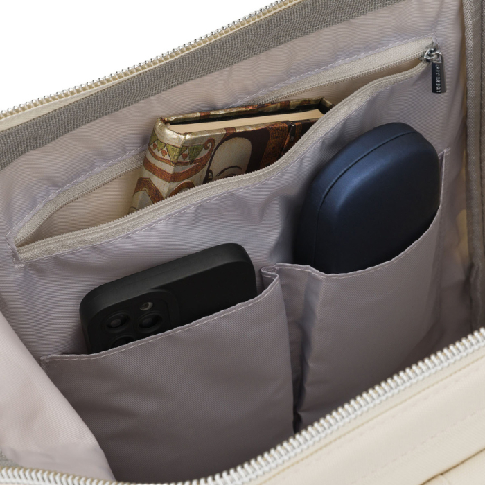 Rucsac ecru pentru femei din poliester cu compartiment pentru laptop și port USB - Peterson PTR-PTN BETA ECRU [10]