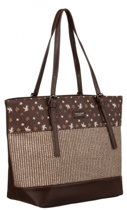 Geantă shopper mare de damă cu mânere reglabile - David Jones PTR-6875-4 BRO [1]