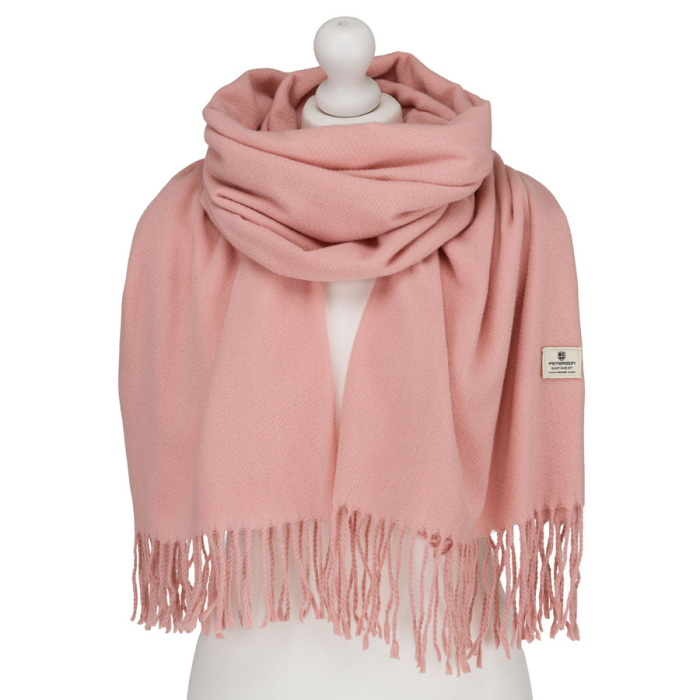 Eșarfă mare pentru femei, roz, decorată cu franjuri - Peterson PTR-PTN SP100C-5455 PINK [1]