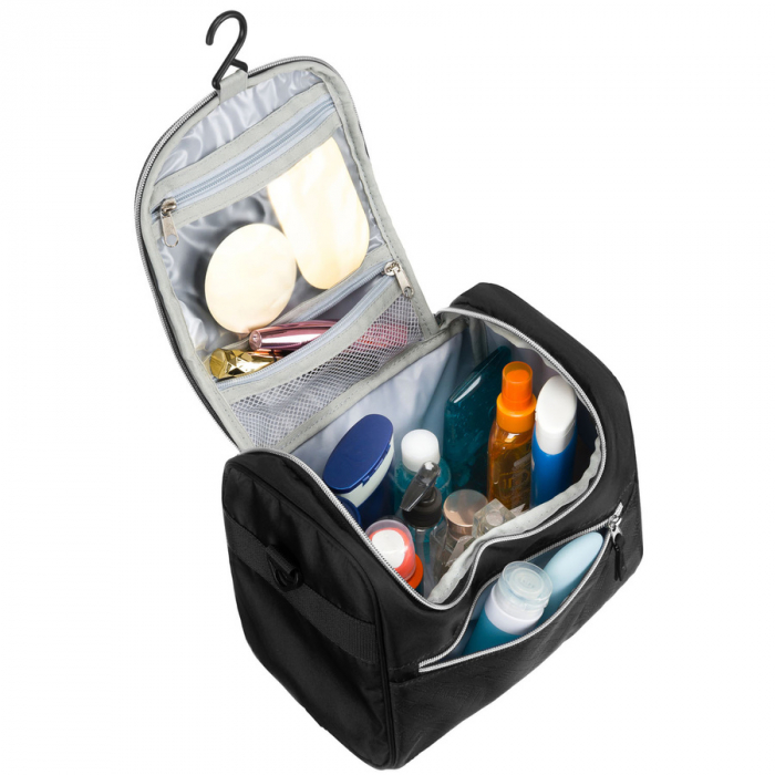 Geantă de călătorie neagră, practică, din material sintetic, cu curea asortată - Peterson PTR-PTN 24463-3940 BLACK [6]