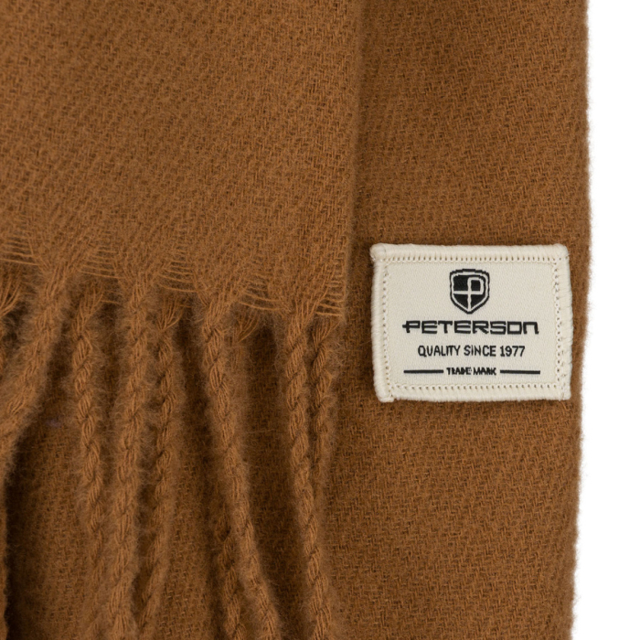 Eșarfă mare de damă, maro deschis, decorată cu franjuri - Peterson PTR-PTN SP100C-5479 L.BR [4]