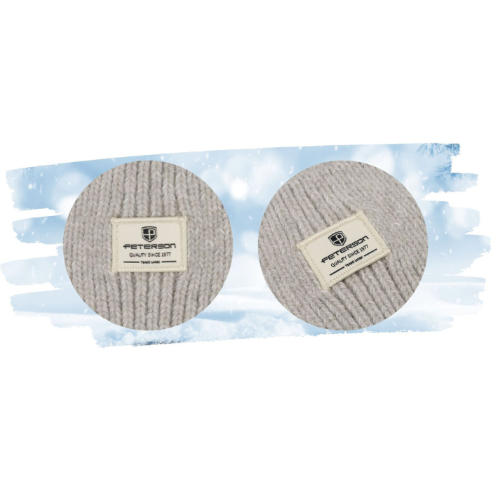 Căciulă gri de iarnă pentru femei cu logo-ul mărcii - Peterson PTR-PTN HAT-10-5493 L.GR [12]