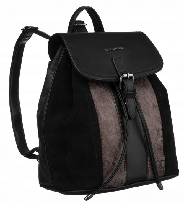Rucsac de damă din piele ecologică cu clapă - David Jones PTR-6885-2 BL [1]