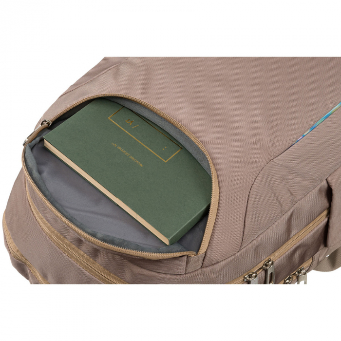 Rucsac încăpător și sport, confecționat din nailon bej, suspendat pe bretele reglabile - Peterson PTR-PTN 24400-6928 BEIGE [12]