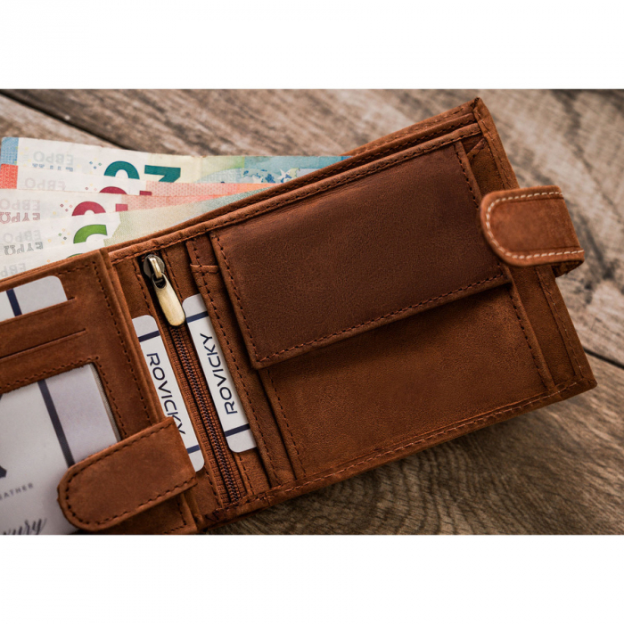 Portofel din piele naturala pentru barbati PTR-N992L-CHM-HORSE-BL C [10]