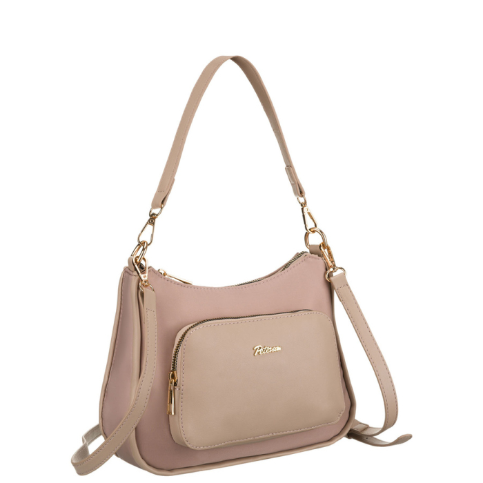 Geantă de damă urbană, din nailon roz, cu închidere cu fermoar - Peterson PTR-PTN JN-16-0399 PINK [1]