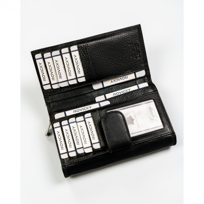 Portofel dama din piele naturala Rovicky R-D1520-NCD-BL BLACK [6]