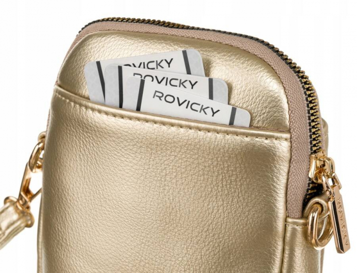Mini geanta de dama cu o poseta suplimentara din piele ecologica - Rovicky PTR-R-KP-02-HRH-3976 GOL [5]