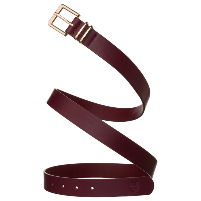 Curea de damă din piele ecologică într-o frumoasă culoare vișinie cu cataramă aurie - Peterson PTR-PTN STU-18G1 [6]