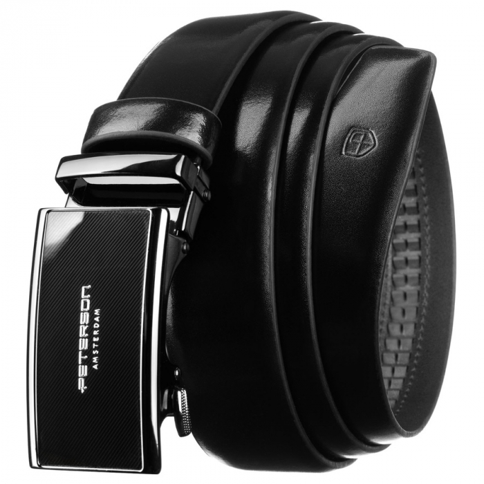 Curea din piele naturala pentru barbati Peterson PTR-PTN A008 BLACK [1]