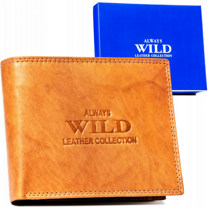 Portofel barbati din piele naturala Always Wild PTR-AW-N7-MAL-0172 TAN [12]