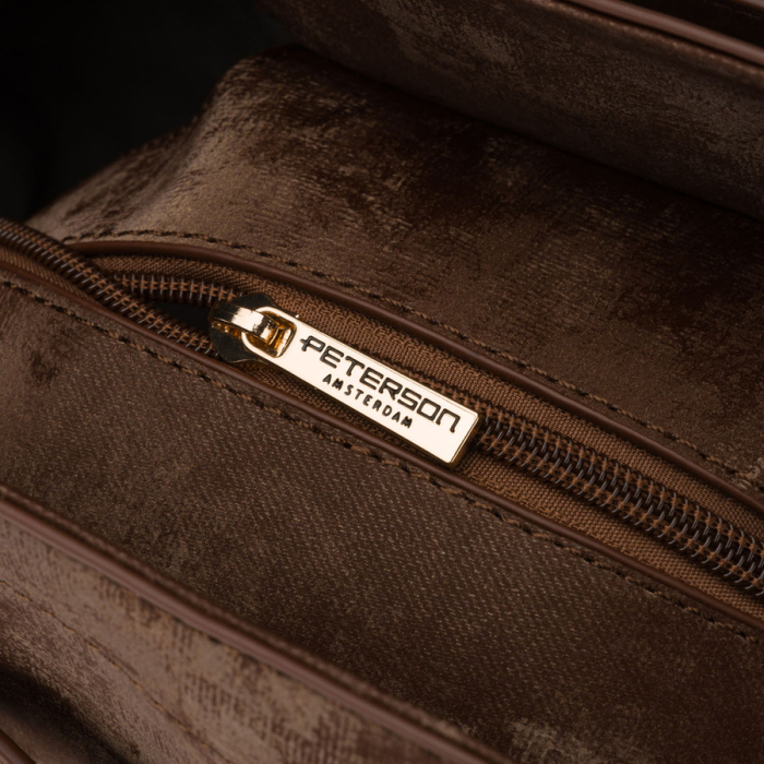 Geantă mare de damă, maro, din piele ecologică, cu un singur compartiment - Peterson PTR-PTN TOR-ALE-25 BRWON [7]