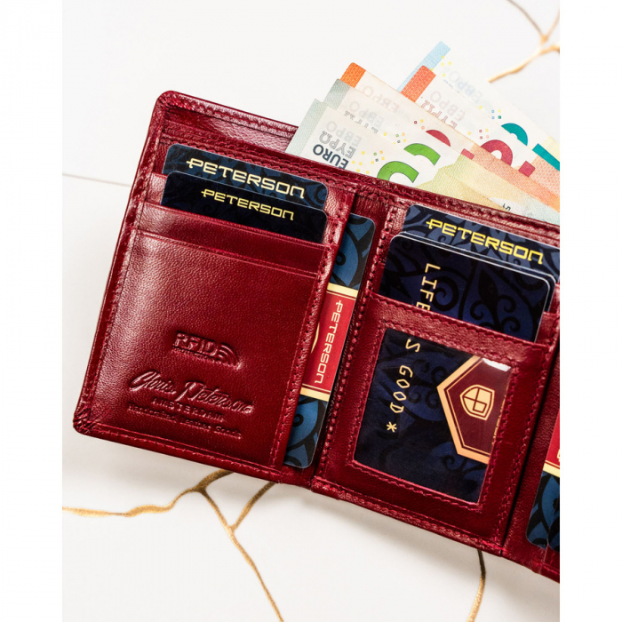 Portofel din piele naturala pentru femei Peterson PTR-PTN RD-17-NGV-9622 B [8]