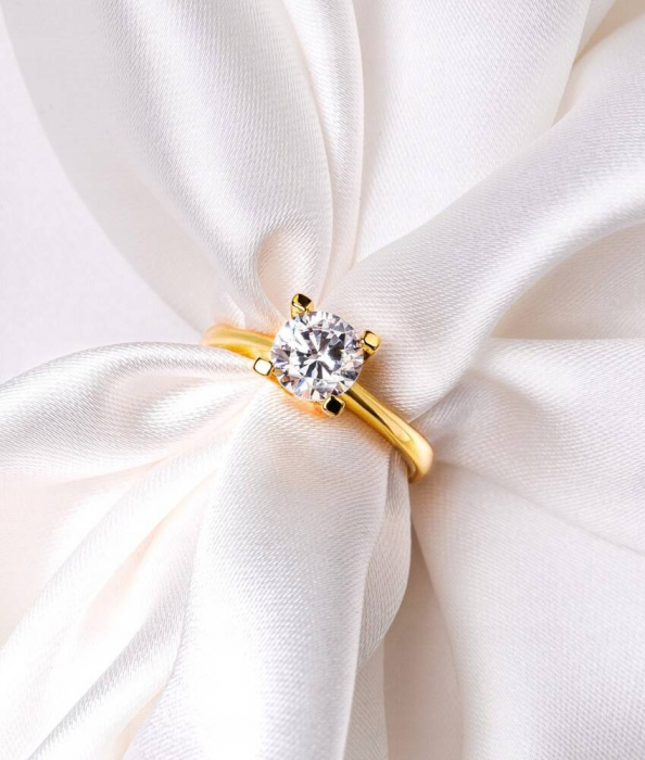 Inel placat cu aur si piatra zirconiu cubic - Peterson PTR-RIN-001-5697 GOLD [2]