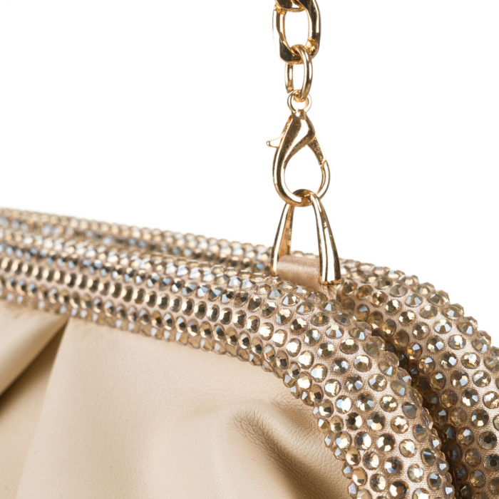 Geantă tip clutch bej pentru femei, din piele ecologică, suspendată pe un lanț - Rovicky PTR-R-XS020-4160 BEIGE [6]