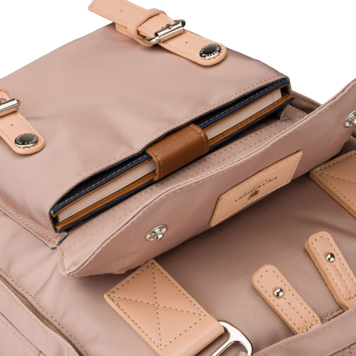 Rucsac bej, mare, pentru femei, confecționat din poliester și piele ecologică - Peterson PTR-PTN GAMMA BEIGE [7]