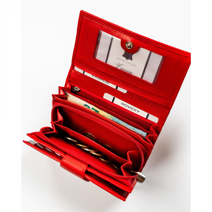 Portofel dama din piele naturala Rovicky PTR-R-D1512-NCD-BL RED [10]